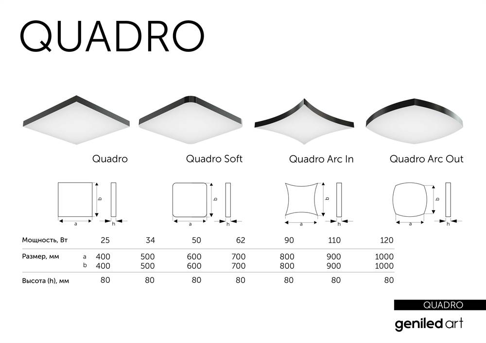 Дизайнерские светильники Geniled Art Quadro на заказ